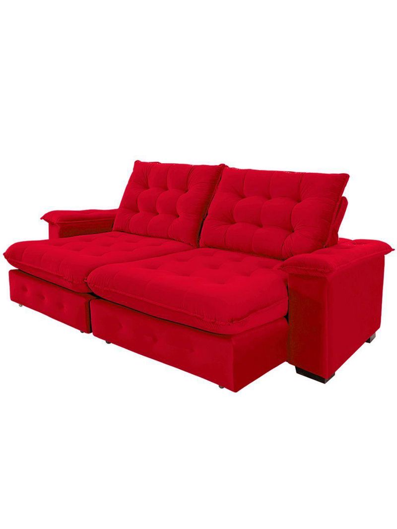 Sofá 3 Lugares Coliseu 230m Retrátil E Reclinável Super Pillow - Vermelho