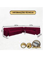 Sofá Magno 457x377m De Canto, Retrátil E Reclinável Vinho