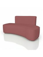 Sofá Curvo Design Orgânico Luxo Sala Contemporânea Suede Cor:rose