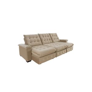 Sofá Coliseu 2.90m Retrátil E Reclinável Super Pillow - Bege