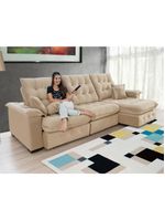 Sofá Coliseu 290m Retrátil E Reclinável Super Pillow Bege