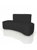 Sofá Curvo Design Orgânico Luxo Sala Contemporânea Suede Cor:preto