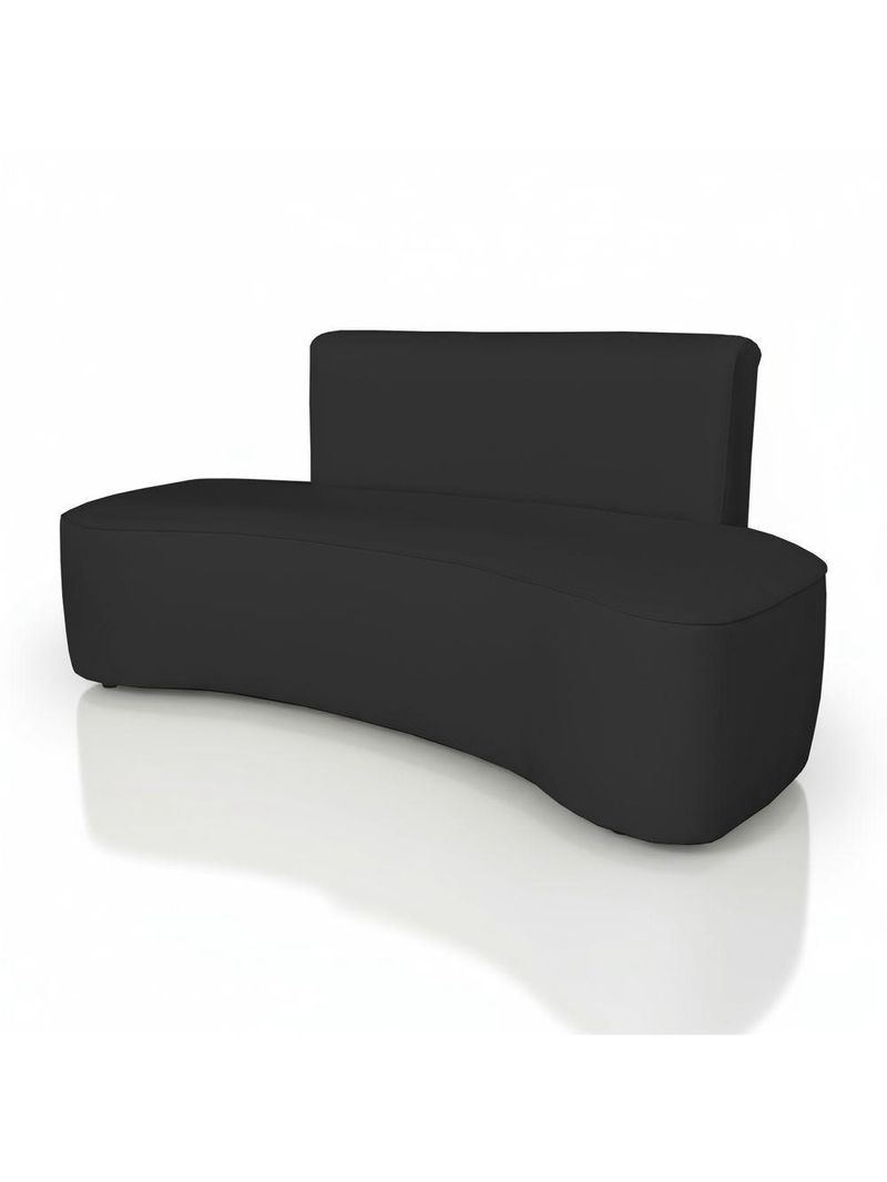 Sofá Curvo Design Orgânico Luxo Sala Contemporânea Suede Cor:preto