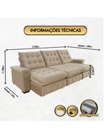 Sofá Coliseu 290m Retrátil E Reclinável Super Pillow Bege