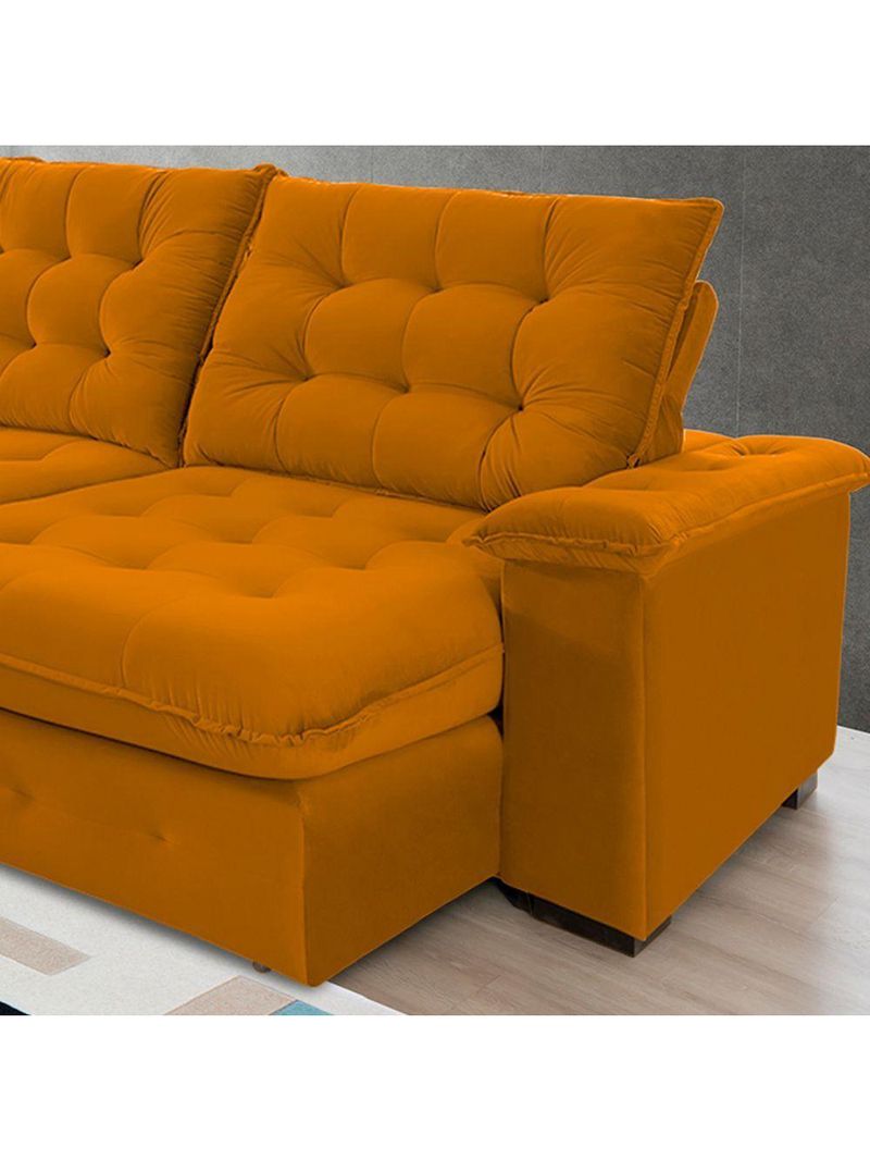 Sofá 4 Lugares Coliseu 260m Retrátil E Reclinável Super Pillow - Terra