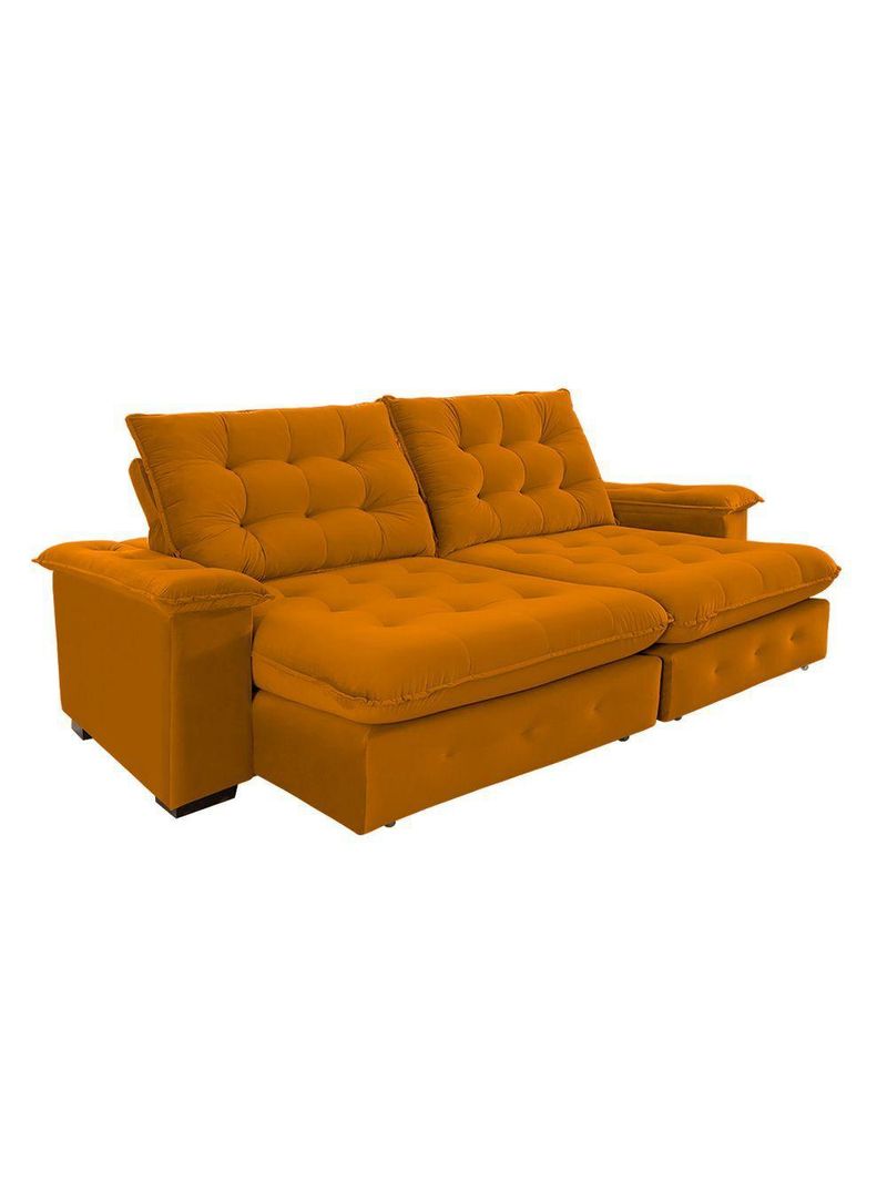 Sofá 4 Lugares Coliseu 260m Retrátil E Reclinável Super Pillow - Terra