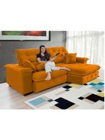 Sofá 4 Lugares Coliseu 260m Retrátil E Reclinável Super Pillow - Terra