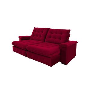 Sofá 4 Lugares Coliseu 2.60m Retrátil E Reclinável Super Pillow - Vinho