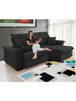 Sofá Coliseu 200m Retrátil E Reclinável Super Pillow Preto
