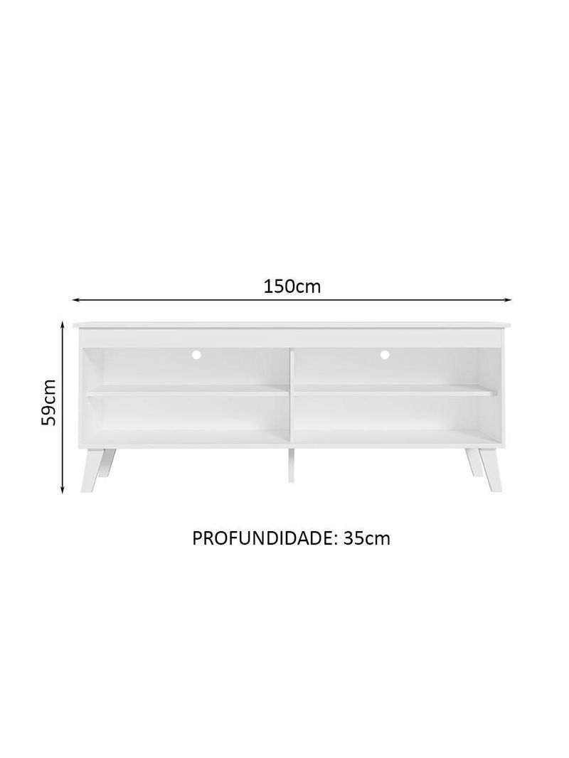 Rack P/ Até 65 Polegadas Com Pés Branco Turim Madesa
