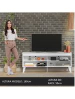 Rack P/ Até 65 Polegadas Com Pés Branco Turim Madesa