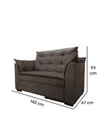 Sofá 2 Lugares Para Sala Moderno Confortável Zilda Suede Cor:marrom
