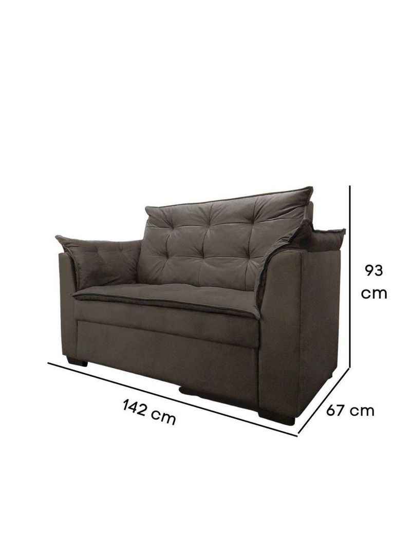 Sofá 2 Lugares Para Sala Moderno Confortável Zilda Suede Cor:marrom