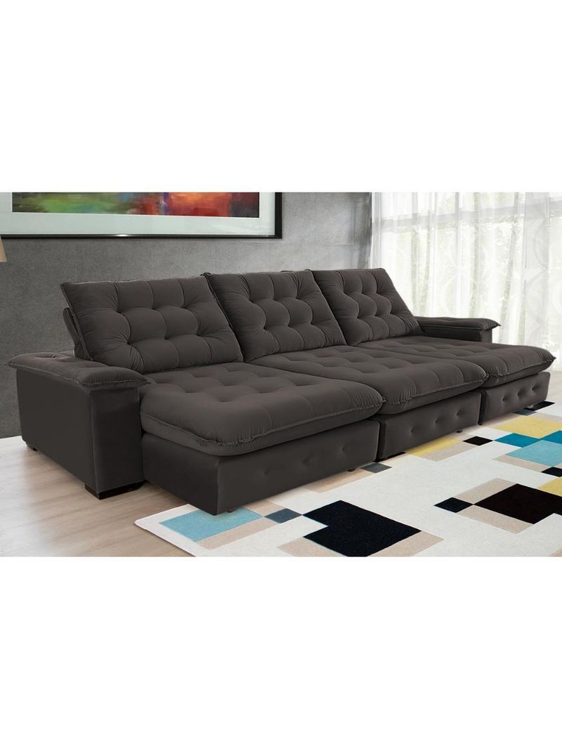 Sofá Coliseu Super Pillow 3,70m Marrom