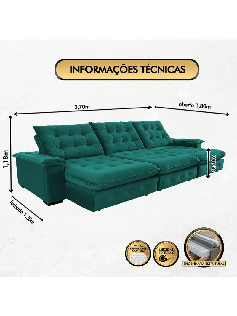 Sofá Coliseu Super Pillow 3,70m Marrom