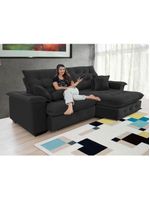 Sofá Coliseu 260m Retrátil E Reclinável Super Pillow Preto
