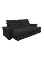 Sofá Coliseu 260m Retrátil E Reclinável Super Pillow Preto