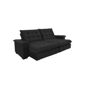 Sofá Coliseu 2.60m Retrátil E Reclinável Super Pillow - Preto