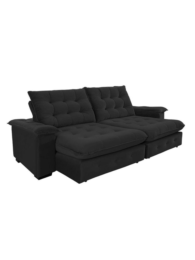 Sofá Coliseu 260m Retrátil E Reclinável Super Pillow Preto