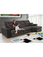 Sofá Coliseu Super Pillow 3,70m Marrom