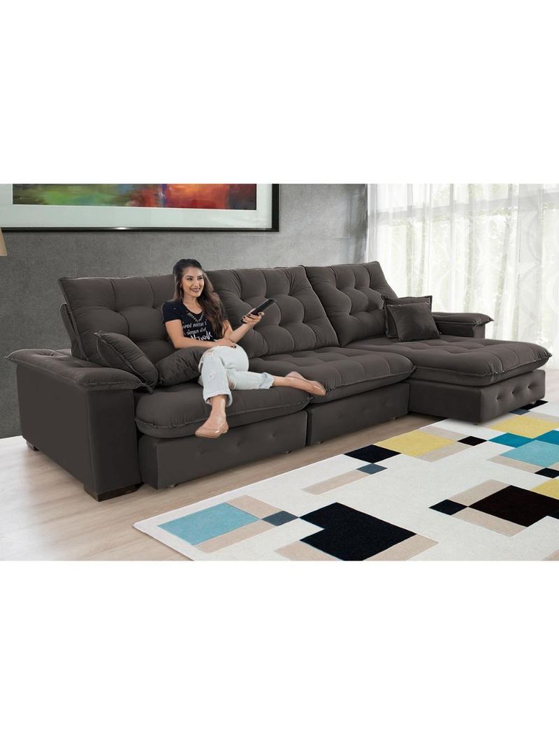 Sofá Coliseu Super Pillow 3,70m Marrom