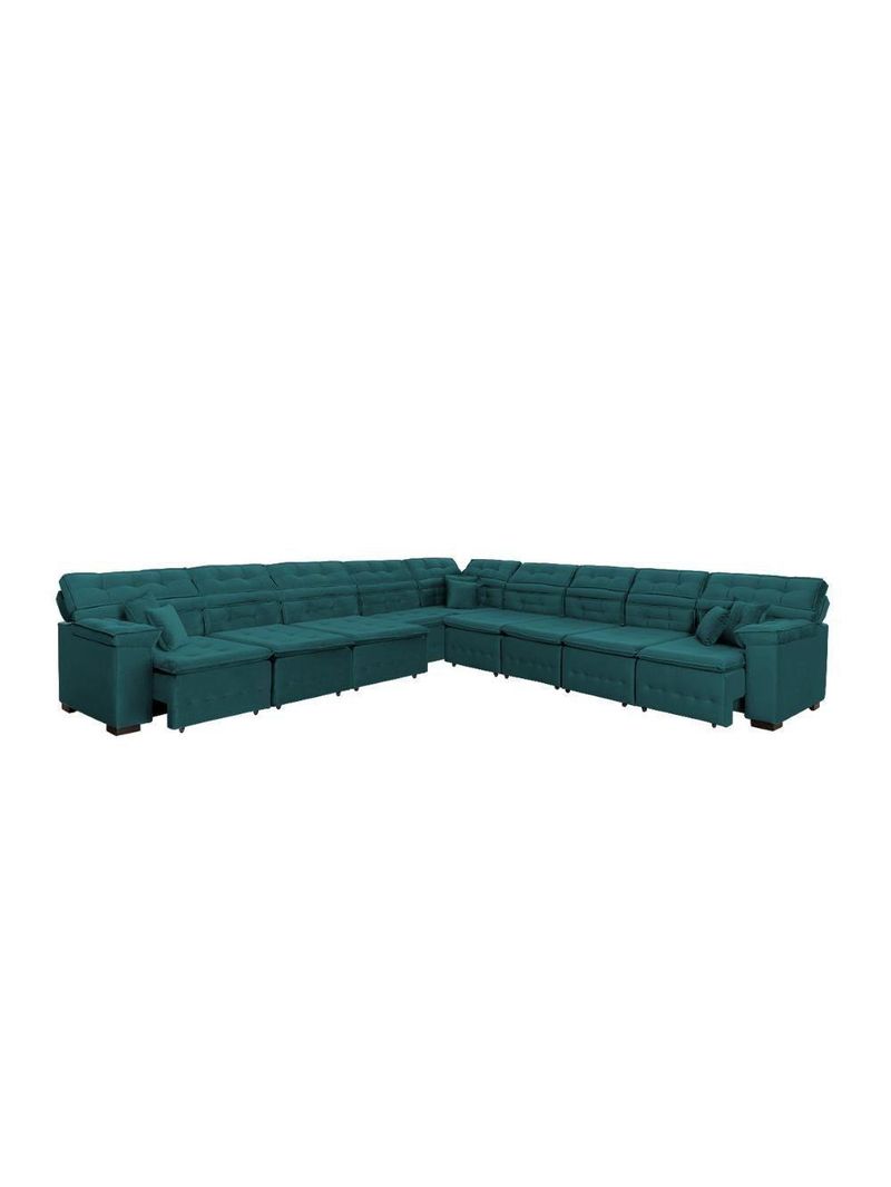 Sofá Magno 457x457m De Canto, Retrátil E Reclinável - Verde