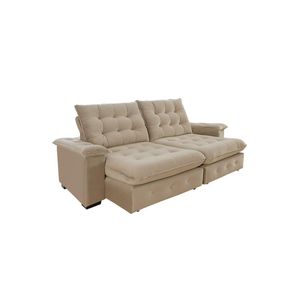 Sofá Coliseu 2.00m Retrátil E Reclinável Super Pillow - Bege