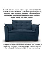 Sofá 2 Lugares Para Sala Moderno Confortável Aurora Suede Azul Marinho