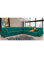 Sofá Magno 457x377m De Canto, Retrátil E Reclinável Verde