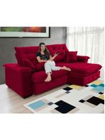 Sofá 3 Lugares Coliseu 200m Retrátil E Reclinável Super Pillow - Vinho