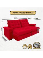 Sofá Coliseu 230m Retrátil E Reclinável Super Pillow Vermelho