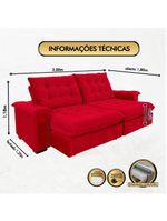 Sofá Coliseu 230m Retrátil E Reclinável Super Pillow Vermelho