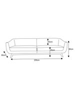 Sofá Atenas 3 Lugares 230cm C26 Corino Bege - Domi