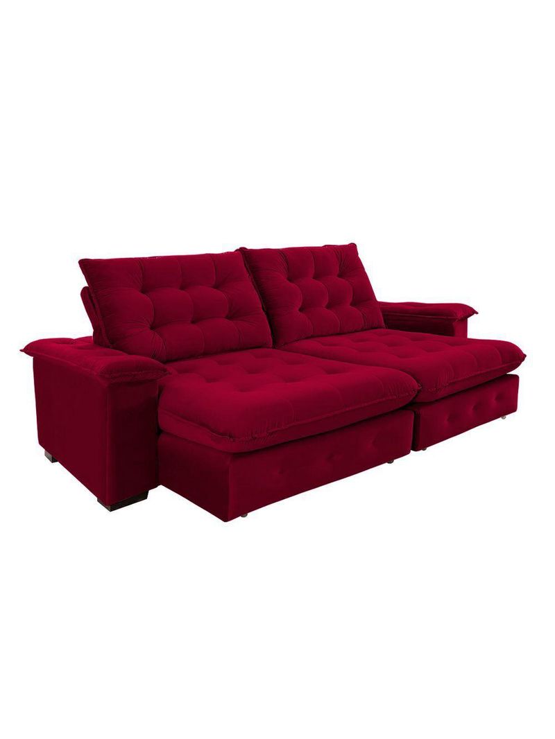 Sofá Coliseu 260m Retrátil E Reclinável Super Pillow Vinho