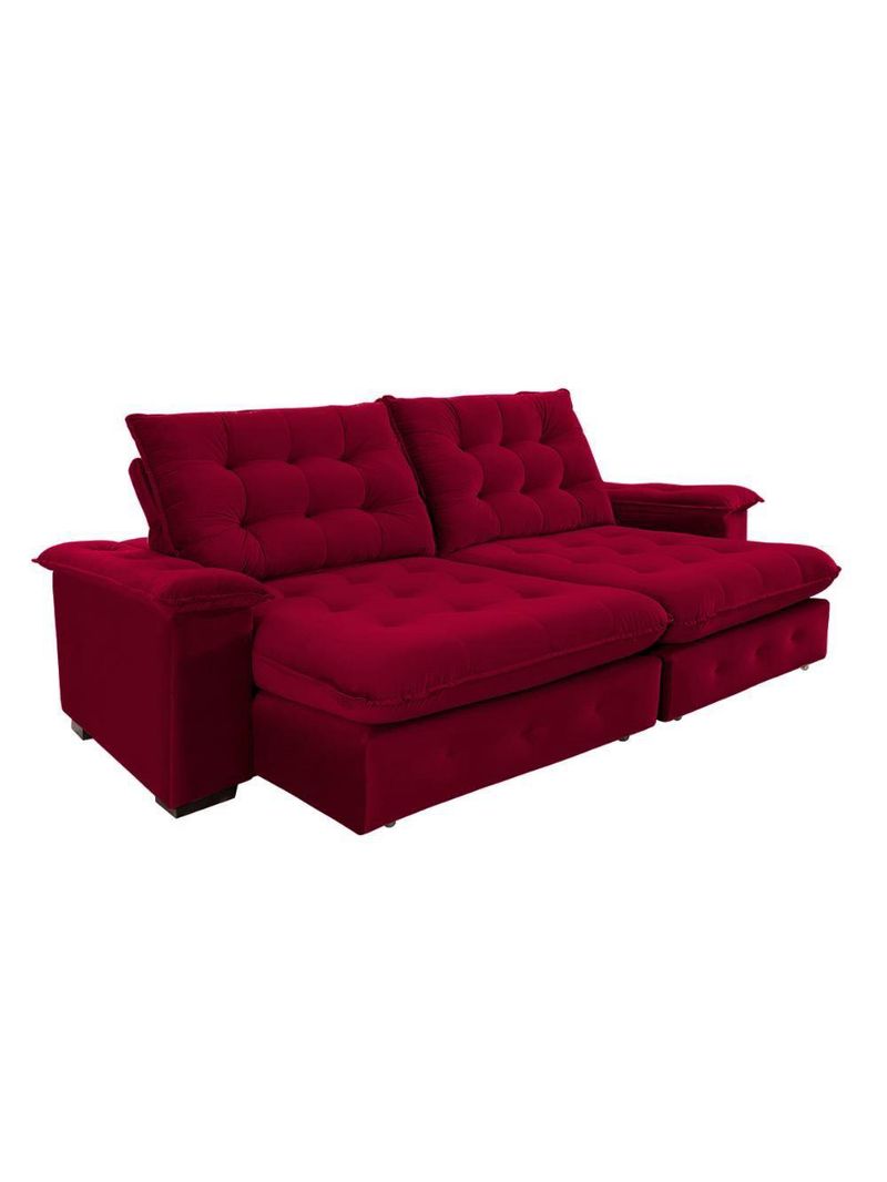 Sofá Coliseu 260m Retrátil E Reclinável Super Pillow Vinho