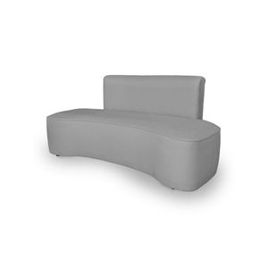 Sofá Curvo Design Orgânico Luxo Sala Contemporânea Suede Cor:cinza