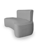 Sofá Curvo Design Orgânico Luxo Sala Contemporânea Suede Cor:cinza