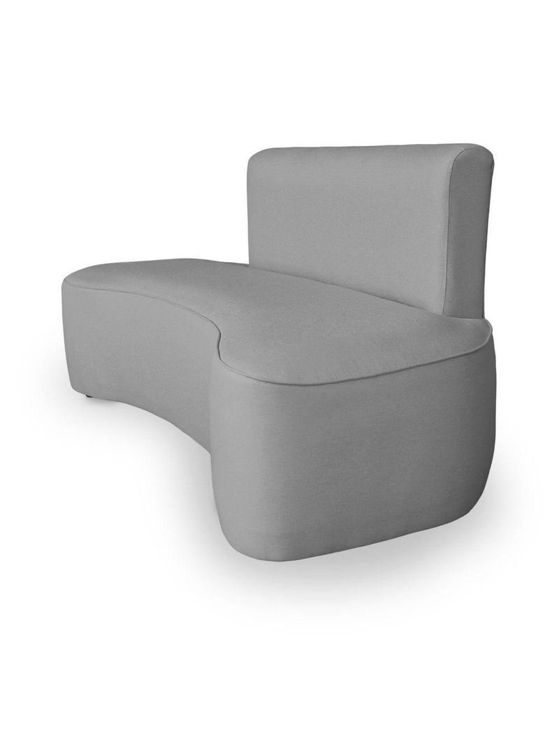 Sofá Curvo Design Orgânico Luxo Sala Contemporânea Suede Cor:cinza