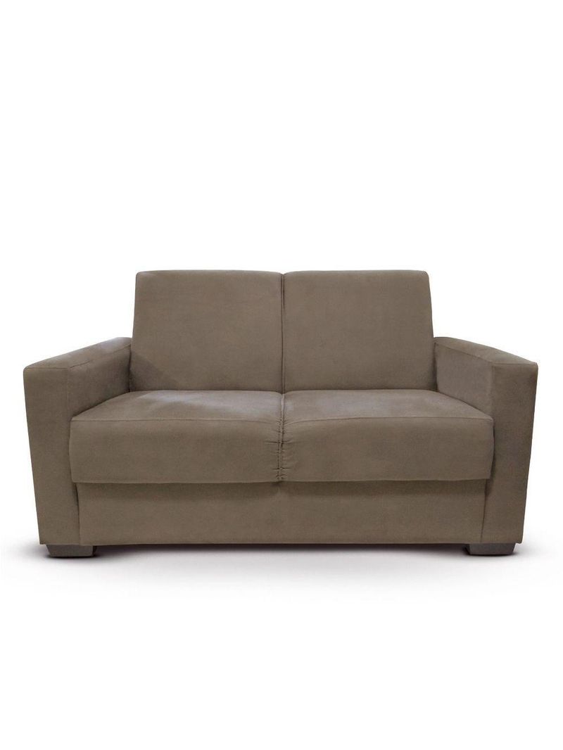 Sofá Estofado 2 Lugares Sala Estar Recepção Sofia Suede Capuccino