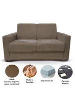 Sofá Estofado 2 Lugares Sala Estar Recepção Sofia Suede Capuccino