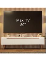 Rack Para Até 80 Polegadas 180cm 2 Portas 1 Gaveta Branco-rustic Toronto Madesa