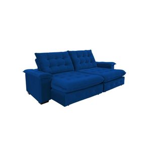 Sofá Coliseu 2.60m Retrátil E Reclinável Super Pillow - Azul