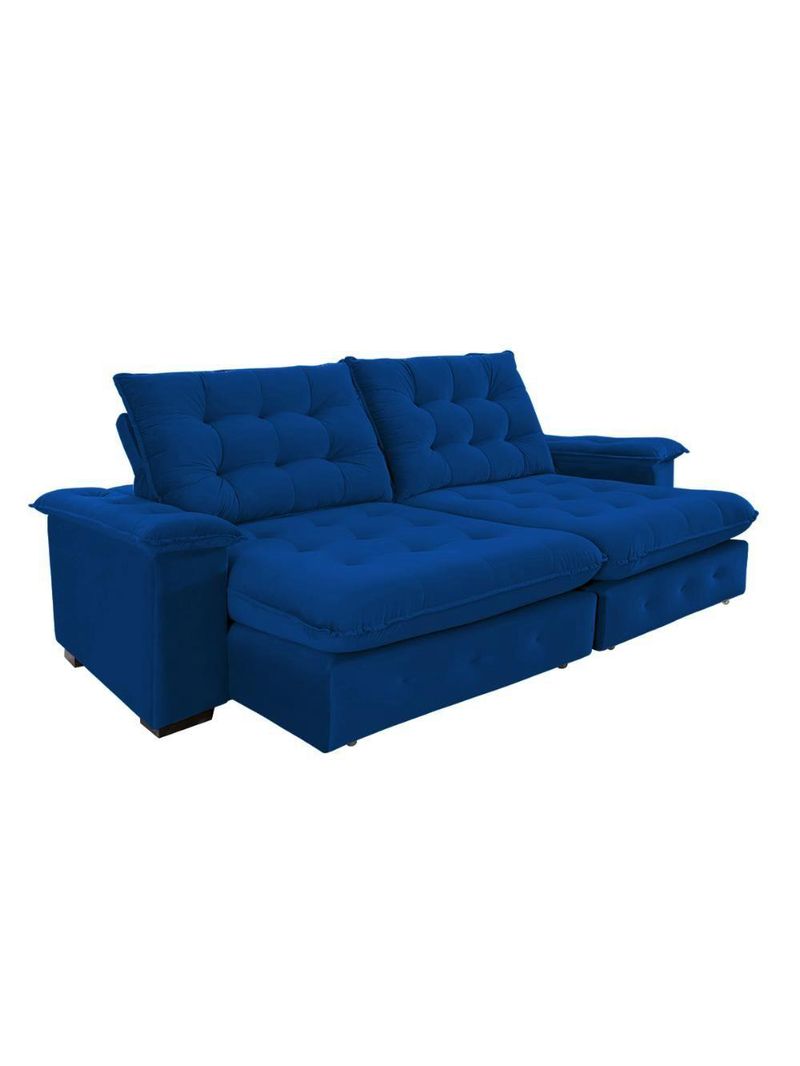 Sofá Coliseu 260m Retrátil E Reclinável Super Pillow Azul