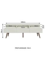 Rack Para Até 65 Polegadas Madesa Londres Com Pés Retro - Branco