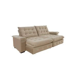 Sofá Coliseu 2.60m Retrátil E Reclinável Super Pillow - Bege