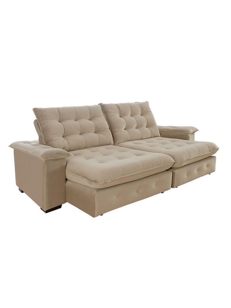 Sofá Coliseu 260m Retrátil E Reclinável Super Pillow Bege