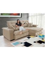 Sofá Coliseu 260m Retrátil E Reclinável Super Pillow Bege