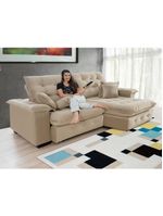 Sofá Coliseu 260m Retrátil E Reclinável Super Pillow Bege