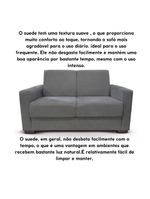 Sofá Estofado 2 Lugares Sala Estar Recepção Paloma Suede Cinza