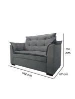 Sofá 2 Lugares Para Sala Moderno Confortável Elegance Suede cinza